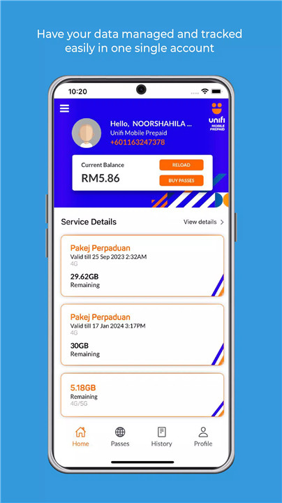 Unifi Mobile Prepaid screenshot