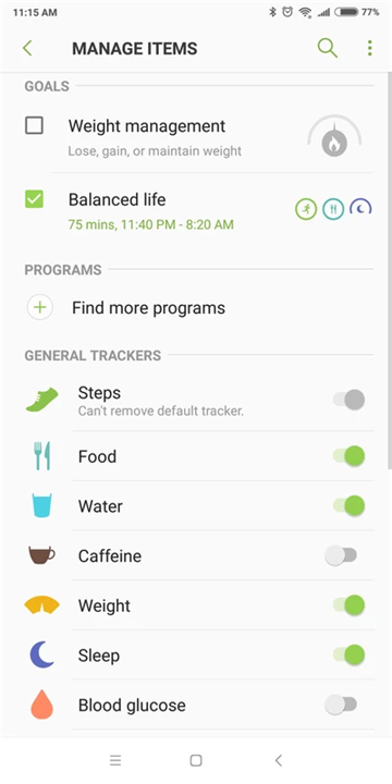 Samsung Health screenshot