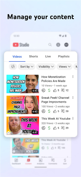 YouTube Studio screenshot