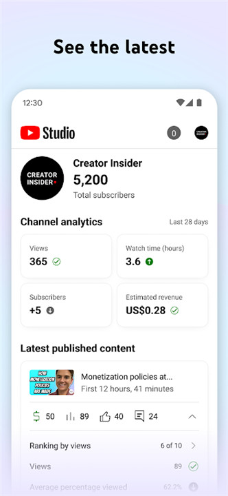 YouTube Studio screenshot