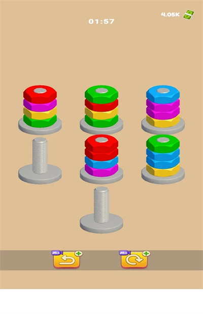 Nuts & Bolts, Color Screw Sort screenshot