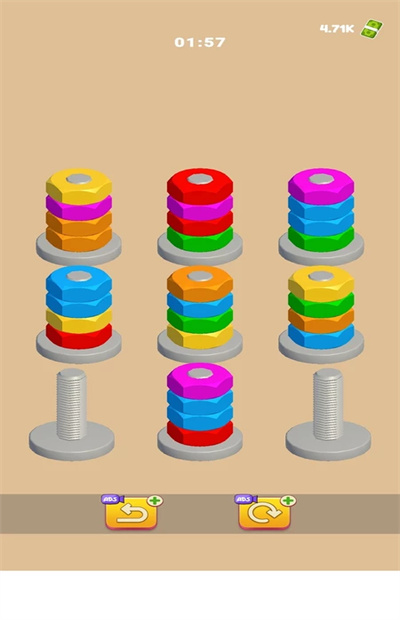 Nuts & Bolts, Color Screw Sort screenshot