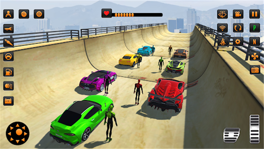 Superhero Car Mega Ramp Games screenshot