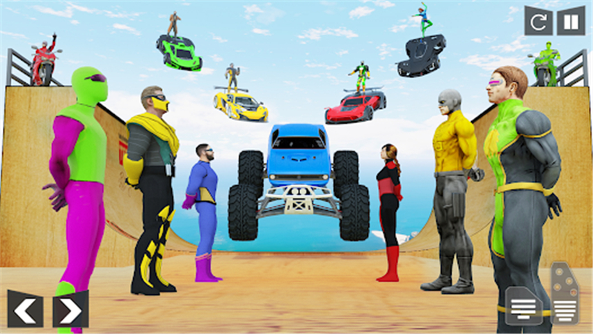 Superhero Car Mega Ramp Games screenshot