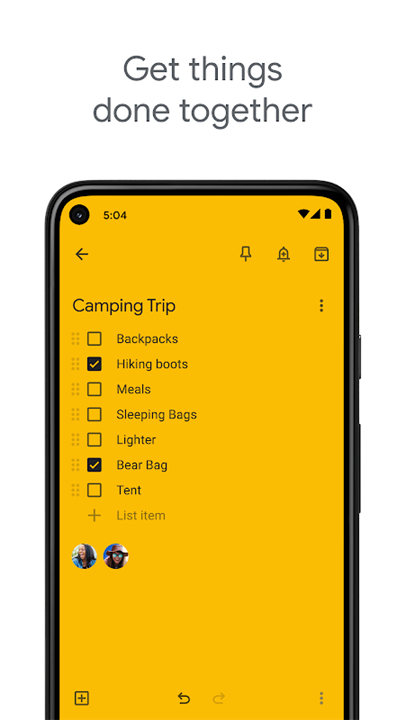 Google Keep screenshot