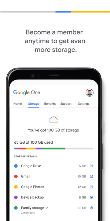 Google One screenshot