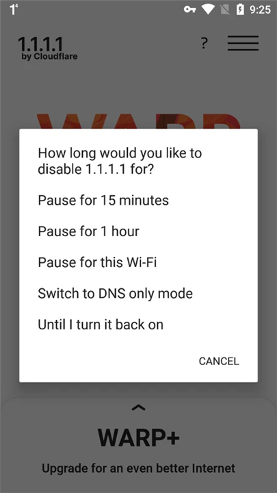 1.1.1.1 WARP: Safer Internet screenshot