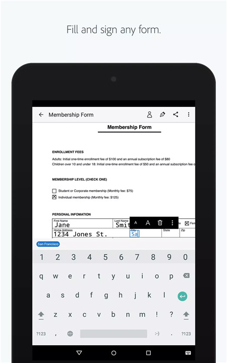 Adobe Fill & Sign screenshot
