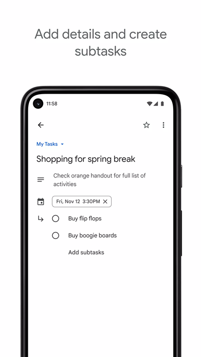 Google Tasks screenshot