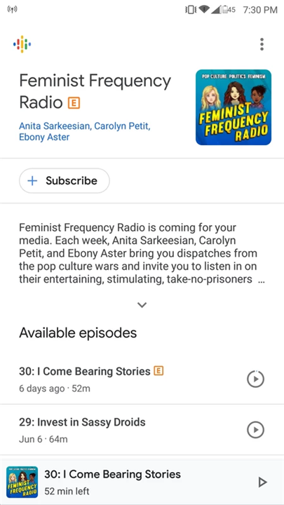 Google Podcasts screenshot