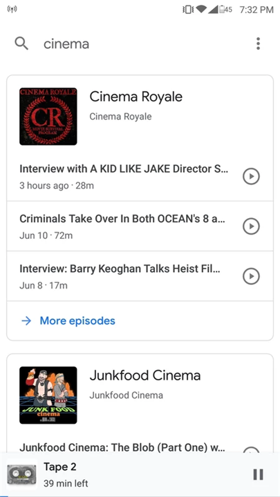 Google Podcasts screenshot