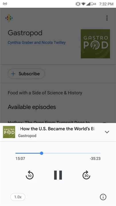 Google Podcasts screenshot