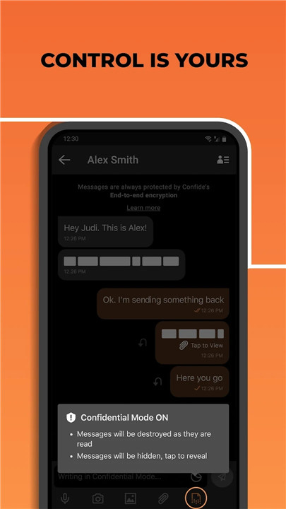 Confide screenshot