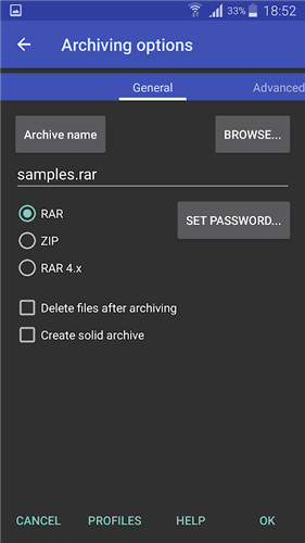 RAR screenshot