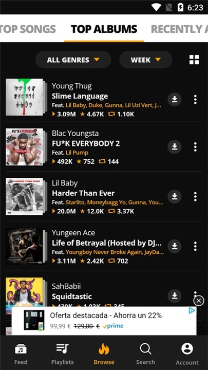 Audiomack screenshot