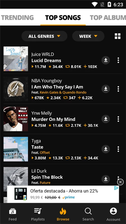 Audiomack screenshot