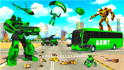 Army Bus Robot Car Games 3D screenshot