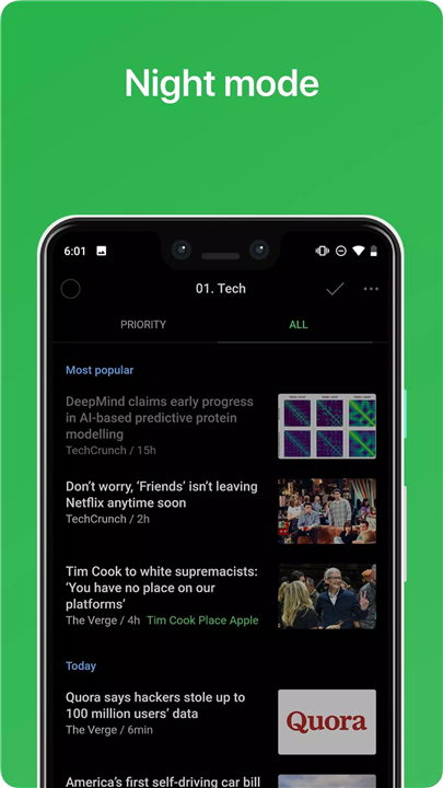 Feedly screenshot