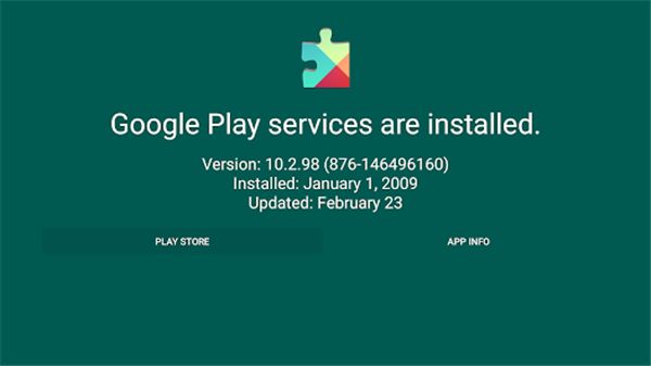 Google Play services screenshot