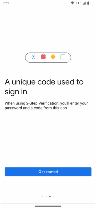 Google Authenticator screenshot