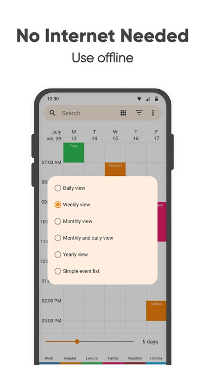 Simple Calendar screenshot