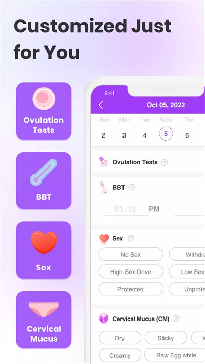 Ovulation Tracker App screenshot