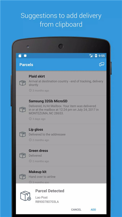 Parcels screenshot