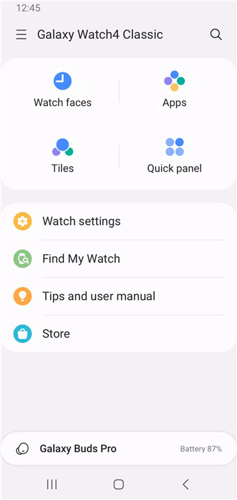 Galaxy Wearable screenshot