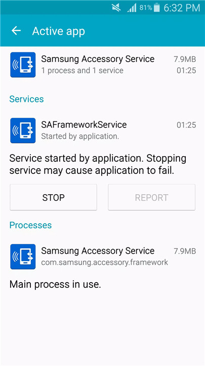 Samsung Accessory Service screenshot