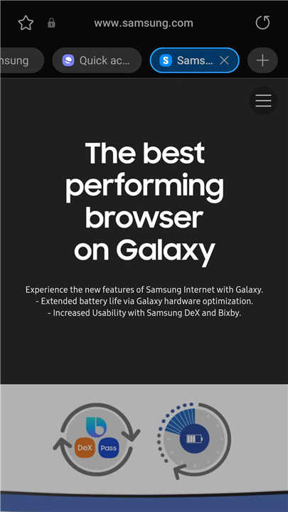 Samsung Internet Browser Beta screenshot