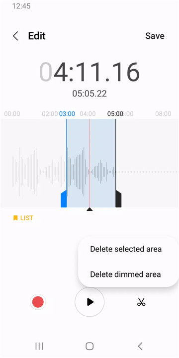 Samsung Voice Recorder screenshot