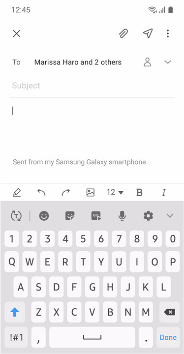 Samsung Email screenshot