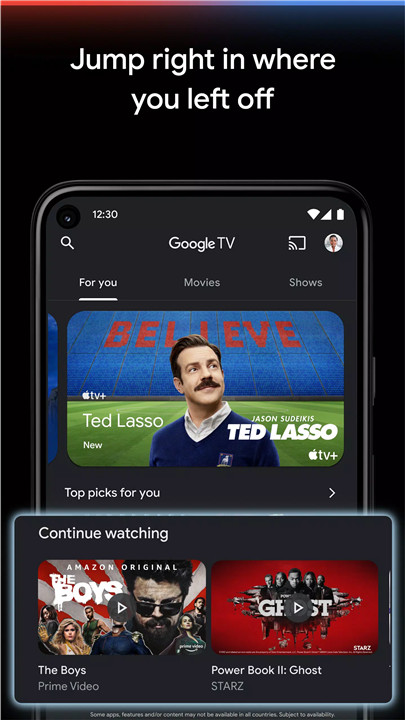 Google TV screenshot