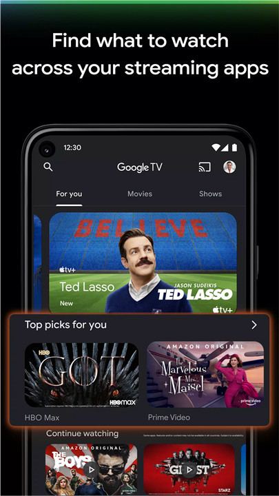 Google TV screenshot