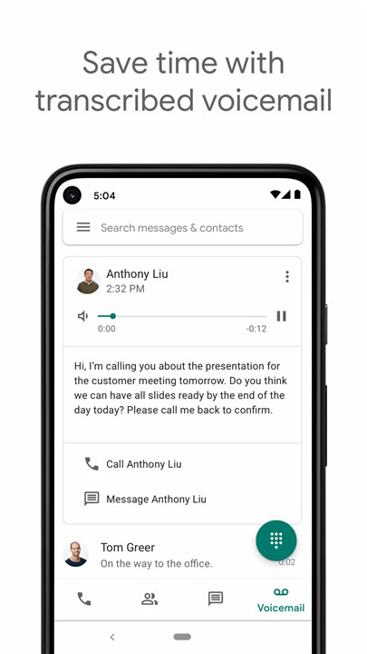 Google Voice screenshot