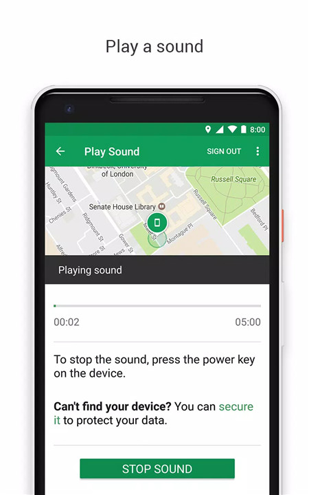 Google Find My Device screenshot