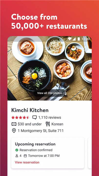 OpenTable screenshot