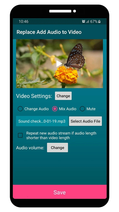 Replace Add Audio to Video screenshot