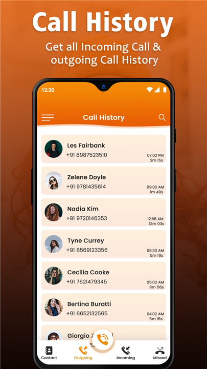 Call History screenshot