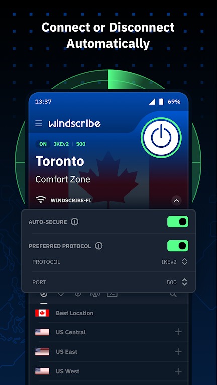 Windscribe VPN screenshot