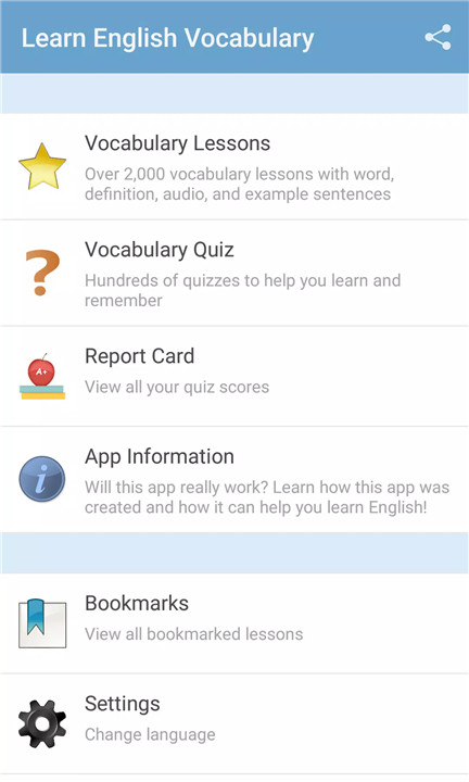 English Vocabulary screenshot