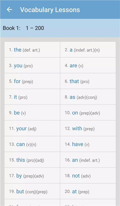 English Vocabulary screenshot