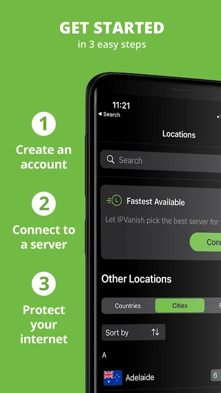 IPVanish VPN screenshot