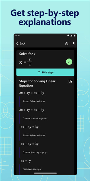 Microsoft Maths Solver screenshot