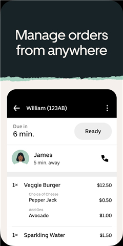 Uber Eats for restaurants screenshot