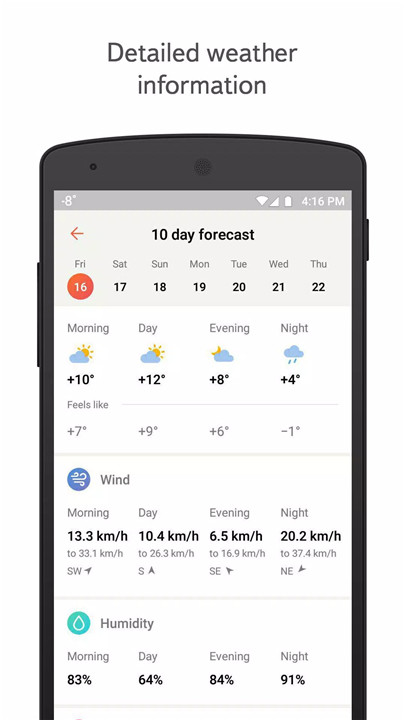 Yandex Weather screenshot