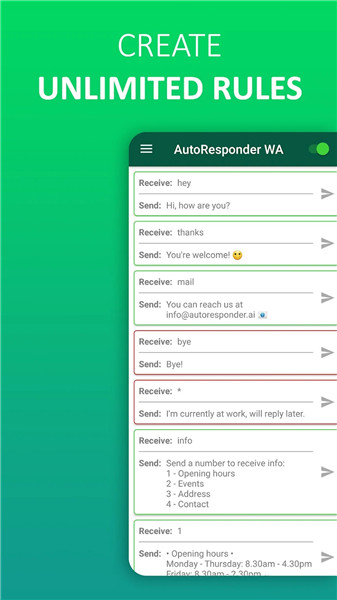 AutoResponder for WhatsApp screenshot