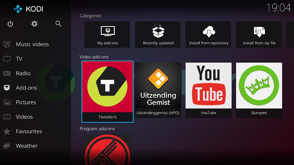 Kodi screenshot