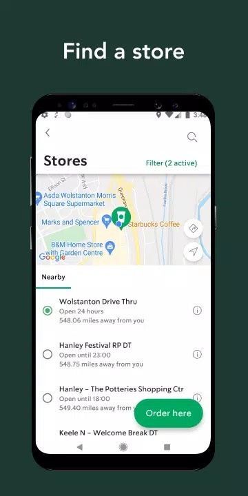 Starbucks UK screenshot