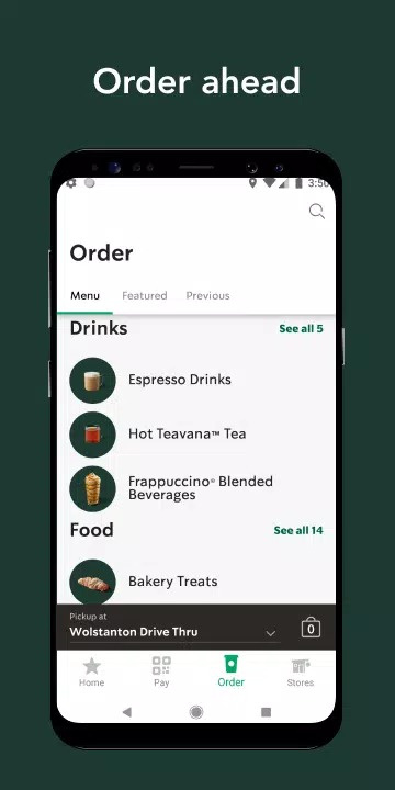 Starbucks UK screenshot